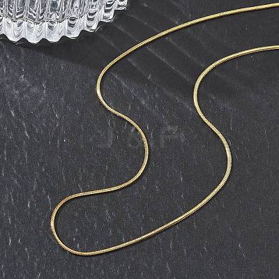 10Pcs 0.9MM 304 Stainless Steel Round Snake Chain Necklaces NJEW-G203-03G-1