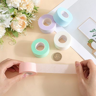 5 Rolls 5 Colors Non-woven Fabrics Adhesive Eyelash Extensions Tape AJEW-GF0010-52-1