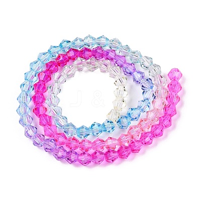 Gradient Color Baking Paint Glass Bead Strands LS-DGLA-A039-T4mm-A08-1