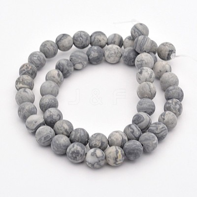 Natural Map Stone/Polychrome Jasper/Picasso Stone/Picasso Jasper Beads Strands X-G-D657-4mm-1