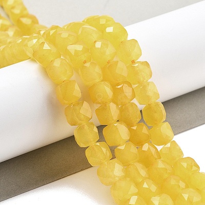 Natural Quartz Imitation Yellow Agate Beads Strands G-C179-B12-01-1