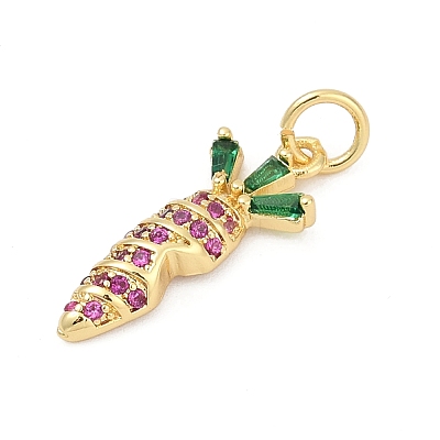 Brass Pave Cubic Zirconia Pendants KK-U062-54G-1