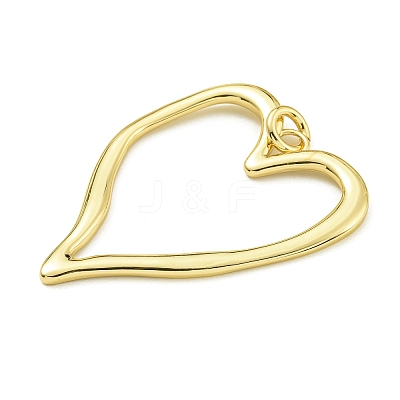 Heart Rack Plating Brass Big Pendants KK-Z067-10G-1