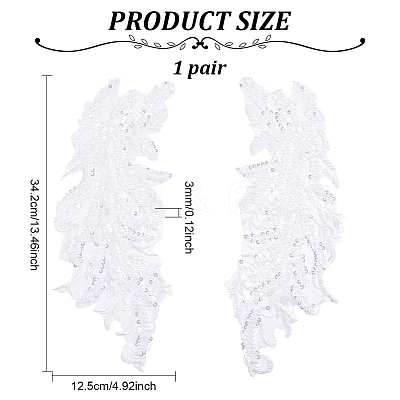 Leaf Polyester Embroidery Lace Appliques DIY-FG0003-90A-1