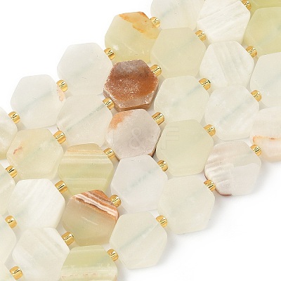 Natural Green Banded Calcite(Afghan Jade) Beads Strands G-A291-A03-01-1