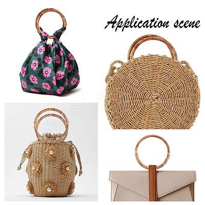 Rattan Woven Wood Bag Handles WOOD-PH0008-95-1