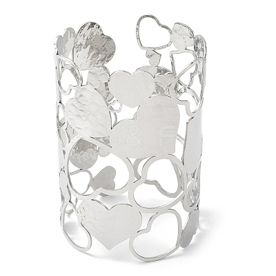 304 Stainless Steel Cuff Bangles for Women BJEW-V006-01A-P-1