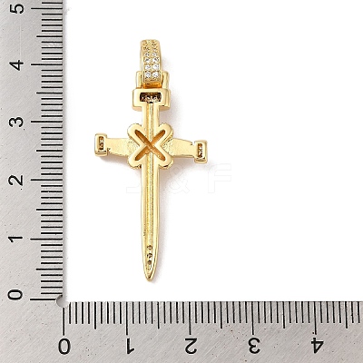 Rack Plating Brass & Cubic Zirconia Pendants KK-L216-054G-01-1