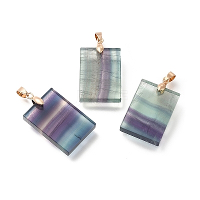 Natural Fluorite Pendants G-P487-05G-1