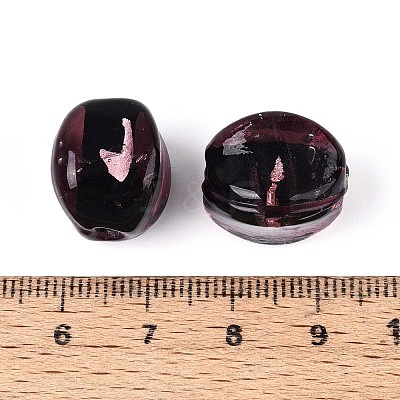 Handmade Silver Foil Lampwork Beads FOIL-T024-12A-1
