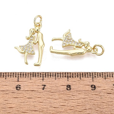 Valentine's Day Brass Micro Pave Clear Cubic Zirconia Pendants KK-Q072-12G-1