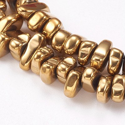 Electroplated Non-magnetic Synthetic Hematite Beads Strands G-P367-G06-1