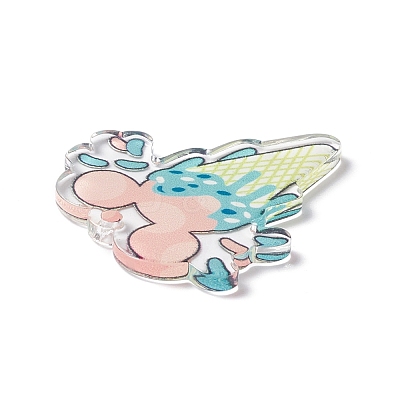 Transparent Printed Acrylic Pendants TACR-G042-01A-1