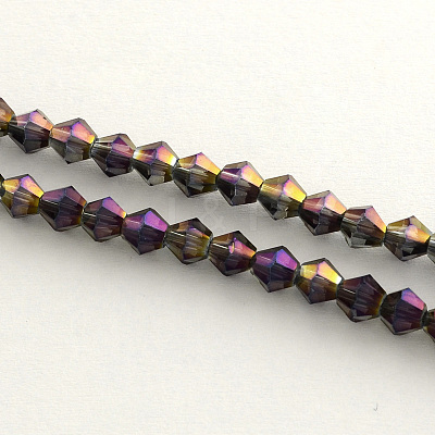 Electroplate Glass Bead Strands EGLA-R094-4mm-10-1
