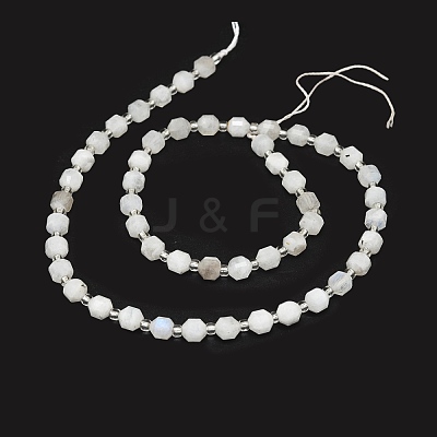 Natural Rainbow Moonstone Beads Strands G-O201B-16-1