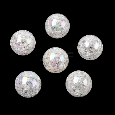 Bubblegum AB Color Transparent Crackle Acrylic Round Beads CACR-R011-20mm-03-1
