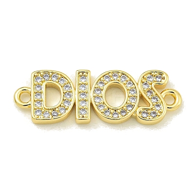 Rack Plating Brass Pave Clear Cubic Zirconia DIOS Links X-KK-U029-17G-1