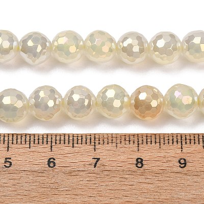 Electroplated Natural Agate Beads Strands G-B191-A07-8mm-02-1