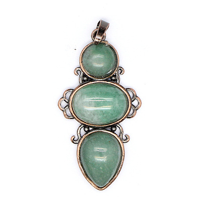 Retro Natural Aventurine Pendants PW-WG7292F-20-1