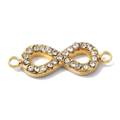 Ion Plating(IP) 304 Stainless Steel Crystal Rhinestone Connector Charms STAS-Z065-01G-1