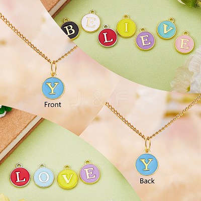 120Pcs 12 Colors Golden Plated Alloy Charms ENAM-SZ0001-64Y-1
