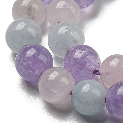 Natural Aquamarine & Rose Quartz & Amethyst Beads Strands G-D0013-68-6MM-1