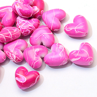 Spray Painted Drawbench Acrylic Beads X-ACRP-S665-M-1