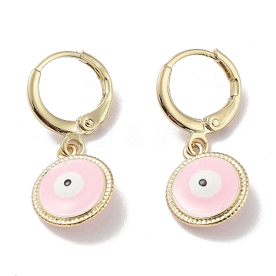Golden Brass Dangle Leverback Earrings EJEW-L269-007G-03-1