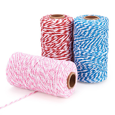 3 Rolls 3 Colors Two Tone Cotton String Threads OCOR-TA0002-24-1