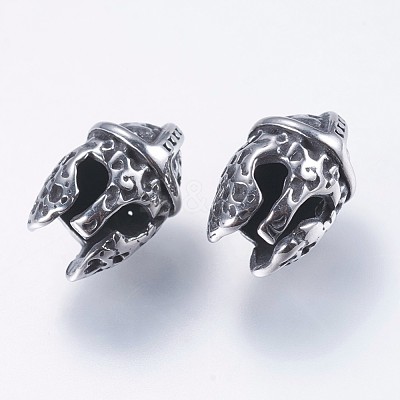 304 Stainless Steel Gladiator Helmet Beads STAS-I069-29AS-1