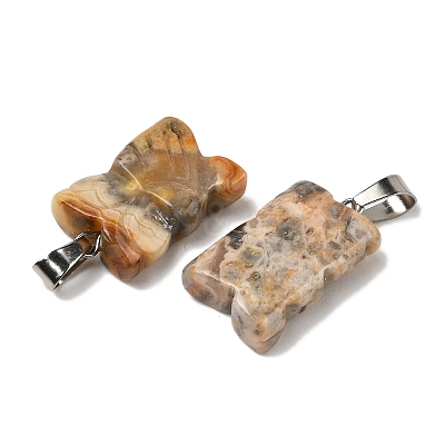 Natural Crazy Agate Pendants G-B127-09P-03-1