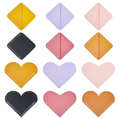 12Pcs 2 Styles Imitation Leather Book Corner Protectors AJEW-TA0001-99-1