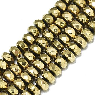 Electroplate Non-magnetic Synthetic Hematite Beads Strands X-G-S352-51-1