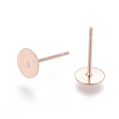 304 Stainless Steel Stud Earring Findings STAS-H436-24RG-6mm-1