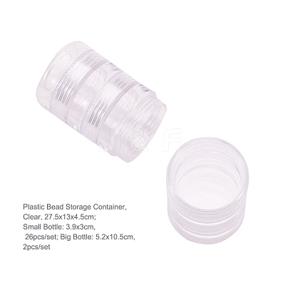 Plastic Bead Storage Containers with Lids and 30PCS Mini Storage Jars X-C020Y-1