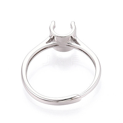 Rhodium Plated 925 Sterling Silver Engagement Solitaire Ring Settings STER-N016-70P-1