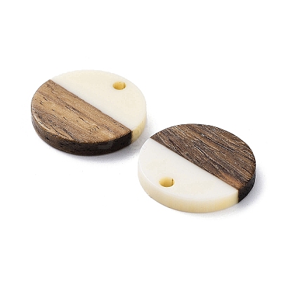 Opaque Resin & Walnut Wood Pendants RESI-XCP0002-13-1