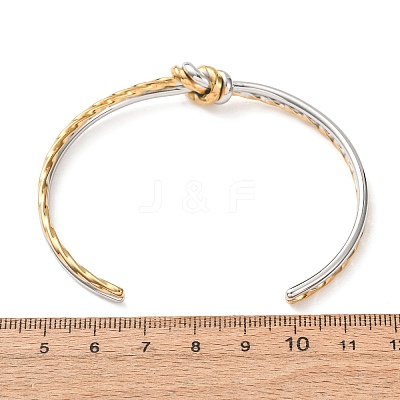 Duo Tone 304 Stainless Steel Knot Open Cuff Bangles for Women SA-CBA2192-05GP-03-1