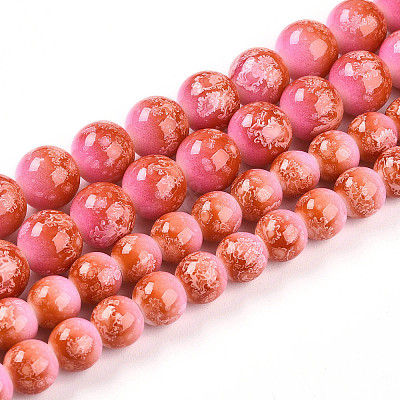 Baking Paint Glass Beads Strands DGLA-N008-10mm-01-1