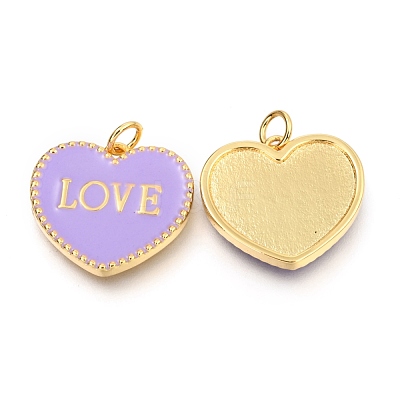 Brass Enamel Pendants KK-B027-03G-F-1