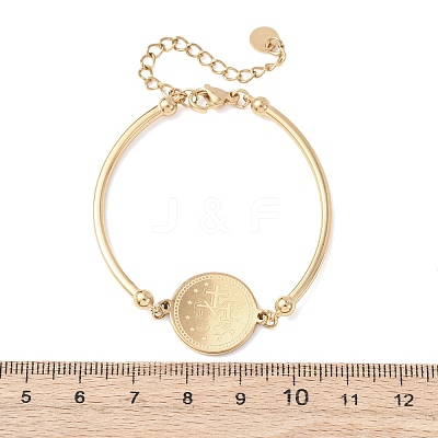 Religion 304 Stainless Steel Link Bracelets for Women BJEW-F524-02B-G-1