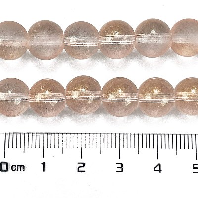 Frosted Transparent Glass Bead Strands GLAA-P065-10mm-05-1