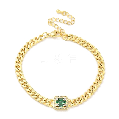Brass Micro Pave Cubic Zirconia Bracelets BJEW-S158-05G-1