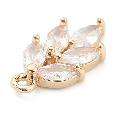Brass Clear Cubic Zirconia Pendants X-ZIRC-O042-03G-1