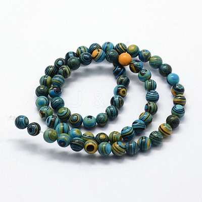 Synthetic Malachite Beads Strands G-I199-32-4mm-E-1