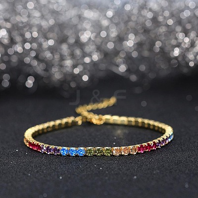 Real 14K Gold Plated 925 Sterling Silver Link Chain Bracelet BJEW-P311-01G-02-1
