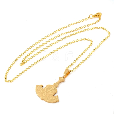 201 Stainless Steel Pendant Necklaces NJEW-G118-04G-1