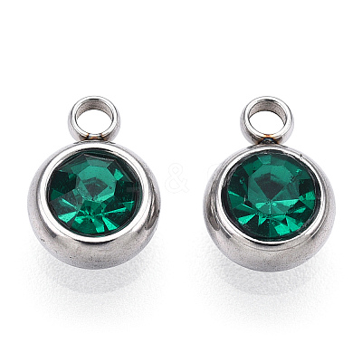 201 Stainless Steel Rhinestone Charms STAS-S068-03-1