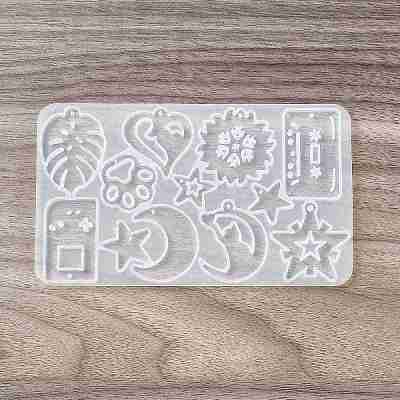 DIY Heart/Moon/Leaf Pendant Silicone Molds X-DIY-A039-05-1