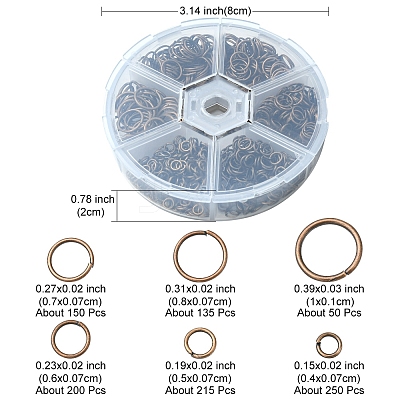 1 Box Iron Open Jump Rings Set IFIN-YW0001-44R-1